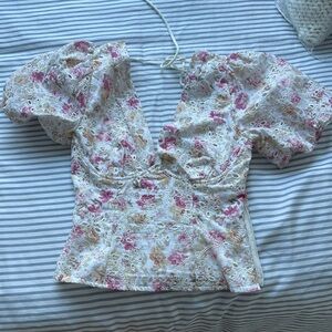 ASTR puff sleeve top